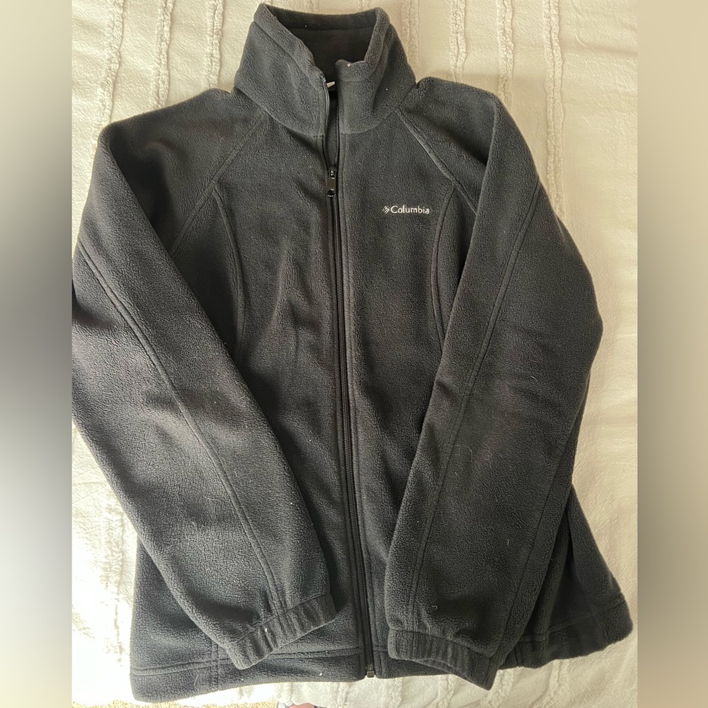 Columbia Women black fleece zip up jacket - size small